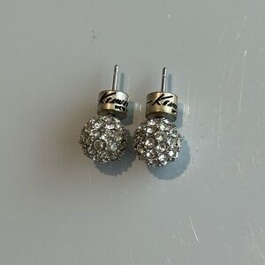 Kenneth Cole round ball‎ pave earrings